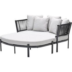 San Remo divanbed - carbon black - rope lava zwart - valley sand