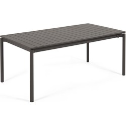 Kave Home - Zaltana uitschuifbare aluminium buitentafel met mat donkergrijze afwerking 180 (240) x 100