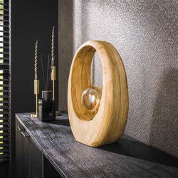 Tafellamp Naturel Mangohout - 1-Lichts - 30x13x43cm
