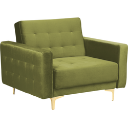 Beliani ABERDEEN - Fauteuil-Groen-Fluweel