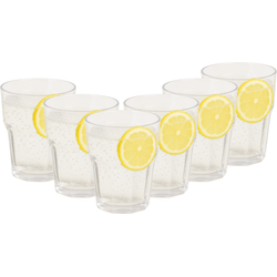 OTIX Kunststof Drinkglazen - 6 Stuks - Limonadeglazen - Waterglazen - Strand - Camping Servies - 275ML - Glazen - OCEANI