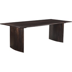 D - Livingfurn - Eetkamertafel Alegre Walnut 240cm - Mangohout