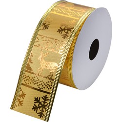 Clayre & Eef Kerstlint 38 mm Goudkleurig Synthetisch