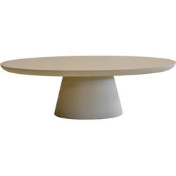 Salontafel Beige Ovaal 130cm - Composiet - Tafel Cleo
