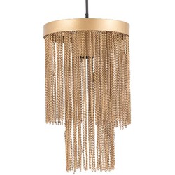 PTMD Hanglamp Brenton - 18x18x30 cm - Ijzer - Goud