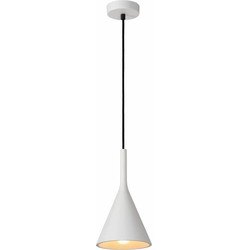 Hanglamp wit gips design E27 16,5cm diameter