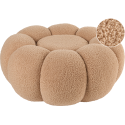 Beliani BEAUFORT - Poef-Bruin-Bouclé