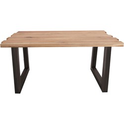 Feel Furniture - 180x90 Eettafel - Massief Boomstamblad Eiken - Constructed oak - 5 cm dik - U Frame