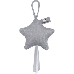 Baby's Only Gebreide decoratie hanger ster Sparkle - Decoratieve accessoires - Zilvergrijs Mêlee - Met subtiel glittertje - Met ophanglusje