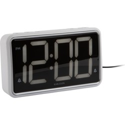 Wekker New Retro - Wit - 16.5x4.5x9cm