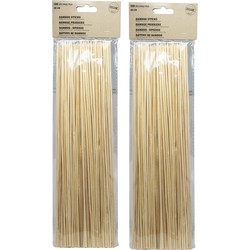 Sateprikkers - 200x - 30 cm - bamboe hout - spiezen - prikkers - bbq of grill spiesjes - prikkers (sate)