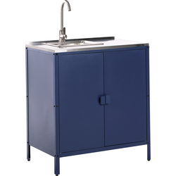 Beliani VILAMA - Buitenkeuken-Blauw-Staal