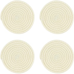 Krumble Pannenonderzetter rond - Katoen - Beige - Set van 4