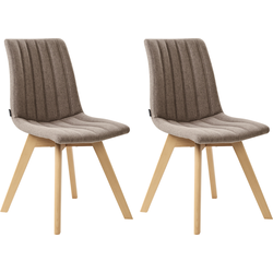 Beliani CALGARY - Eetkamerstoel-Bruin-Polyester