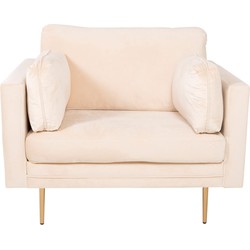 Boom fauteuil velours lichtbeige.