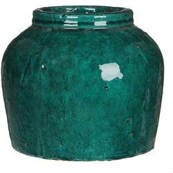 Mica Decorations ronde pot karl maat in cm: 22.5 x 25.5 groen