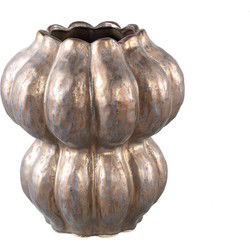 PTMD Bloempot Niek - 27x27x30 cm - Keramiek - Brons