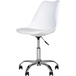 Mieke bureaustoel wit met zitkussen