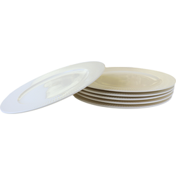 OTIX Dinerborden - Bordenset - 6 Persoons - 27cm - Wit - Porselein - LUNA