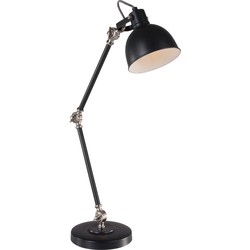 Trendy Tafellamp - Mexlite - Metaal - Trendy - E14 - L: 20cm - Voor Binnen - Woonkamer - Eetkamer - Zwart