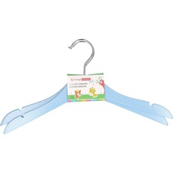 Blauwe kinder kleerhangers van hout 2x stuks - Kledinghangers