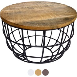 SVJ Salontafel Rond - 55 x 55 x 37 cm - Metaal - Zwart