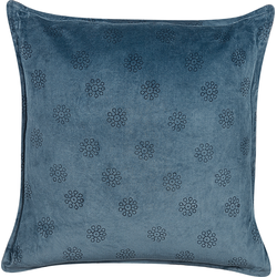 SESELI  - Sierkussen - Blauw - 45 x 45 cm - Fluweel