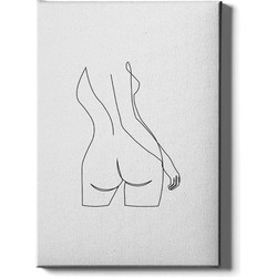 Woman Body Line Art - Walljar - Wanddecoratie - Schilderij - Canvas