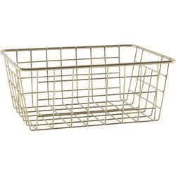 Svenska Living Draadmand - goudkleurig - opbergmand - 24 x 18 x 10 cm - Opbergmanden