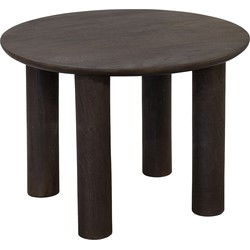 Salontafel Donkerbruin Mangohout - 60x60x43cm - Misao