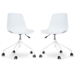 Nout-Pip bureaustoel wit - wit onderstel - set van 2