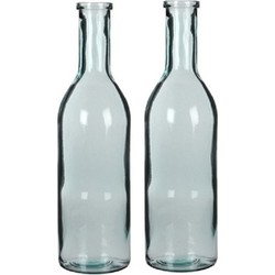 2x Decoratiefles / glazen fles transparant 50 x 15 cm - Vazen