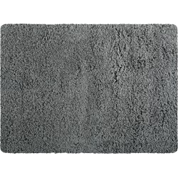MSV Badkamerkleedje/badmat tapijt - voor de vloer - grijs - 50 x 70 cm - langharig - Badmatjes