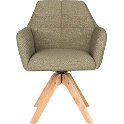 Eetkamerstoel Pete Groen Houten Swivel - Giga Meubel