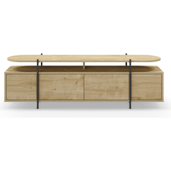 TV-meubel 4 deuren en metalen poten L160 cm - Hinoa