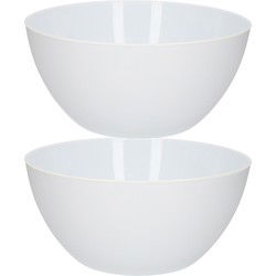 PlasticForte schaaltjes/kommetjes - 2x - Dia 14 cm - wit 750 ml - Serveerschalen