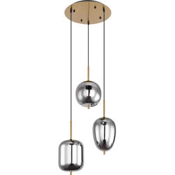 Moderne hanglamp Blacky i - L:46cm - E14 - Glas- Messing
