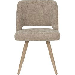Eetkamerstoel Bruin Stof - Zithoogte 48cm - 59,5x53x83,5cm - Yves  - Set van 2