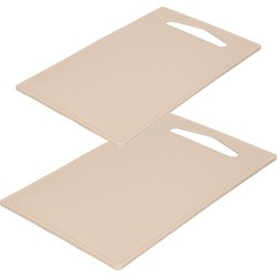 Kunststof snijplanken set van 2x stuks beige/taupe 27 x 16 en 36 x 24 cm - Snijplanken