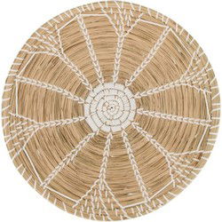 Wanddeco zeegras l38b38h5 cm bruin