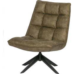 WOOOD Jouke Draaifauteuil - Kunstleer - Groen - 97x70x85