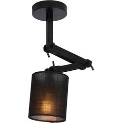Zwarte luxe vibes en industriële plafondlamp 12 cm E27