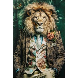 Glasschilderij Mister Lion 150x100cm