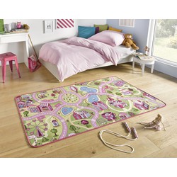 Speelkleed - Stad - Roze - 90x200 cm