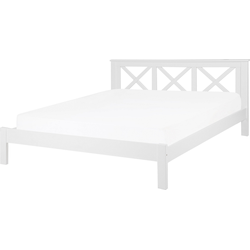 TANNAY  - Tweepersoonsbed - Wit - 180 x 200 cm - Dennenhout
