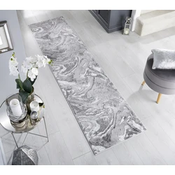 Moderne Loper - Marbled Grijs - 60 X 230 CM