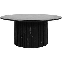 PTMD Salontafel Neelim - 91x91x41 cm - Marmer - Zwart