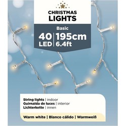 Micro LED binnenverlichting op batterij warm wit 40 lampjes - Kerstverlichting kerstboom