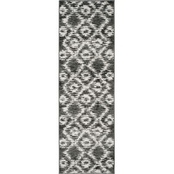 Safavieh Modern Diamond Trellis Indoor Woven Area Rug, Adirondack Collection, ADR118, in Charcoal & Ivory, 76 X 244 cm