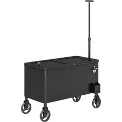 4goodz 76L Verrijdbare Koelbox met Wielen, Flessenopener, Deksel, Handgrepen - Zwart
